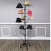 FixtureDisplays 6-Tier Hat Display Rack Free Standing Headwear Wig Rack Metal Floor Rack for Caps, Fits 30 Hats, 22